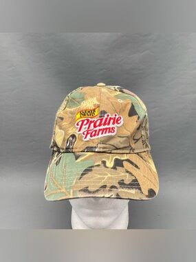 Vintage Prairie Farms Dairy Camo Hat OTTO Cap National Dairy Farm Program Patch